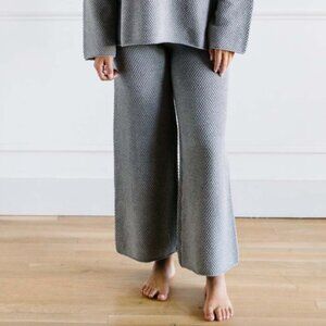 Mod Ref Grey Catalina Chunky Knit Wide Leg Lounge Pants M